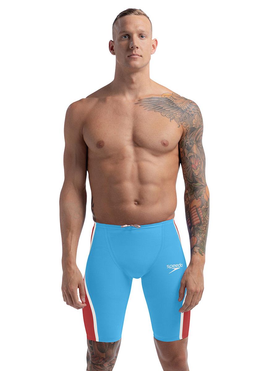 Speedo Fastskin LZR Pure Intent 2.0 High Waist Jammer - Picton Blue / Flame Red-0