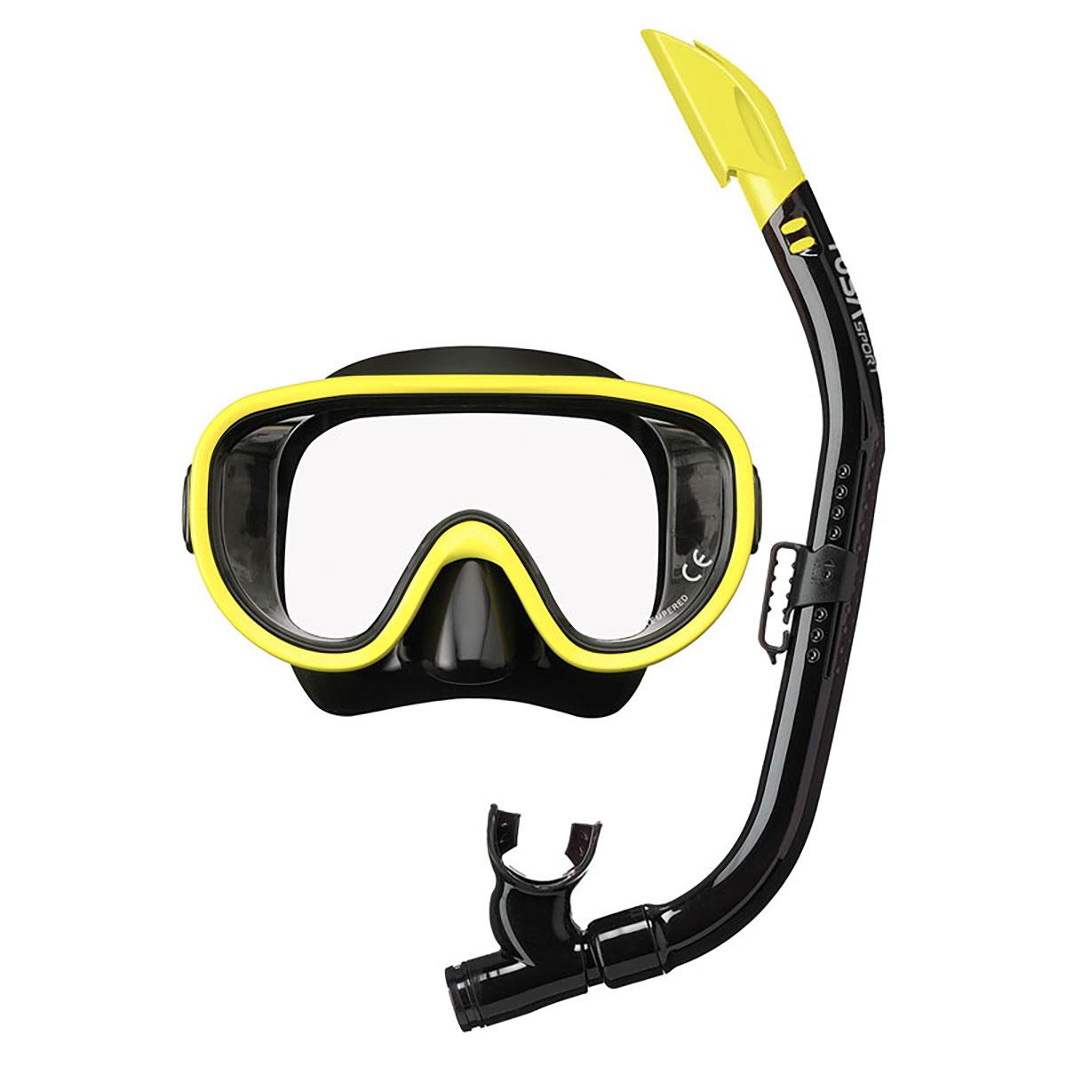 TUSA Sport UC0110 Elite Mask and Snorkel Combo - Black / Flash Yellow-0