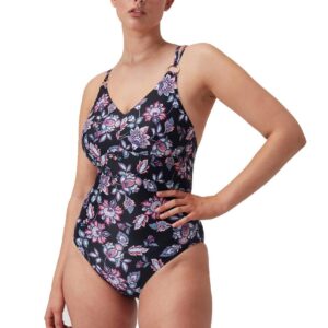 Speedo Women's Shaping Printed Strappy Swimsuit Black/Purple