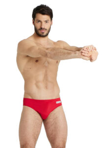 Arena Mens Team Solid Swim Brief - Red / White