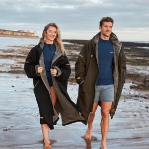 Zone3 Recycled Thermo-Tech Changing Robe - Black/Orange -Front view