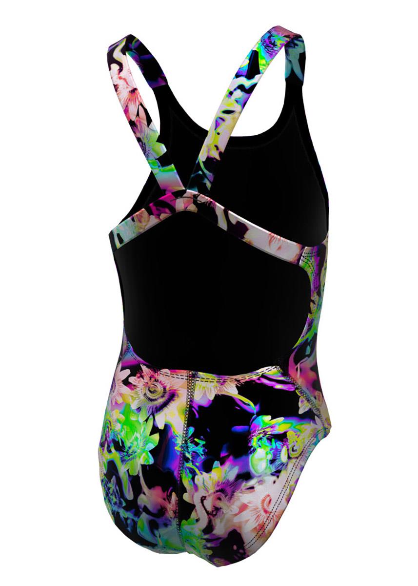 Nike Girls Hydrastrong Multi Print Fastback Swimsuit - Rainbow-brand