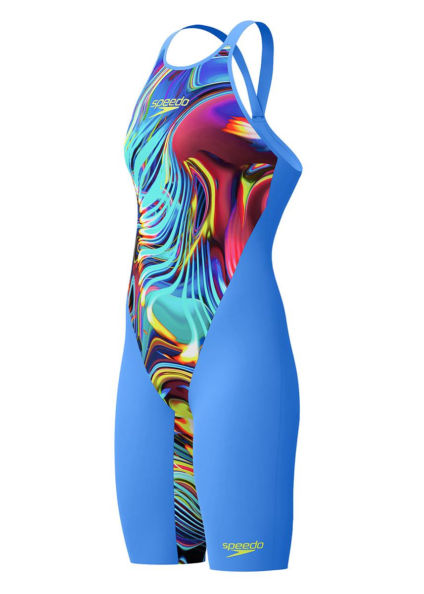 Speedo Fastskin LZR Pure Valor 2.0 Closedback Kneeskin - Molten Blur / Cobalt Pop-627243