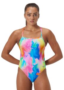 Speedo Womens Printed V-back Swimsuit - Flare Pink