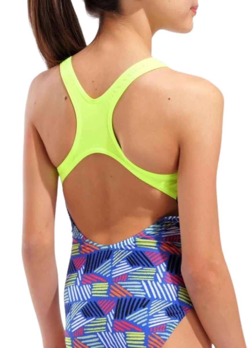 Arena Girl's Candies Swim Pro Back Swimsuit - Multi / Blue / Lime-631253