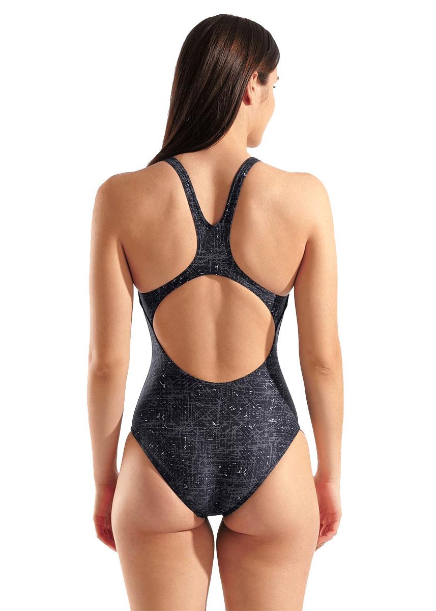 Arena Womens Ribbed Swim Pro Back Swimsuit - Black / Multi-631177