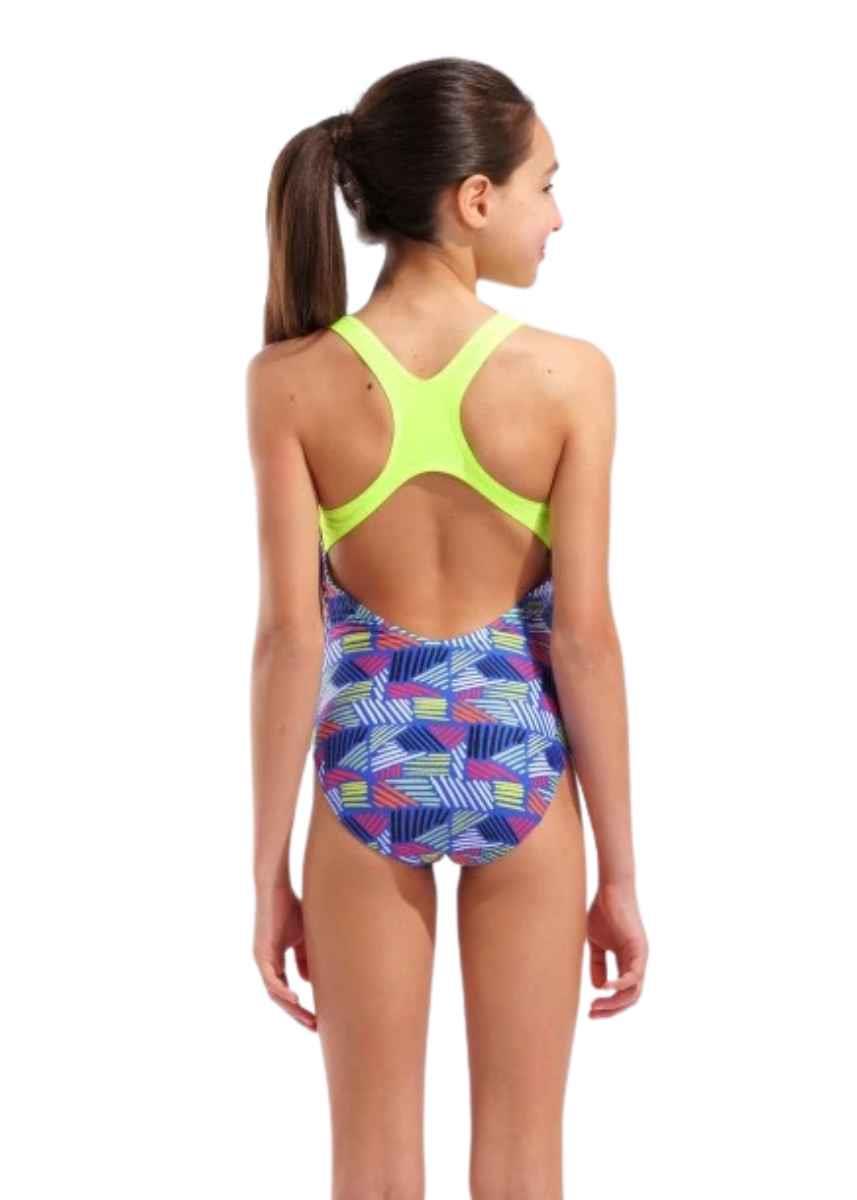 Arena Girl's Candies Swim Pro Back Swimsuit - Multi / Blue / Lime-631250