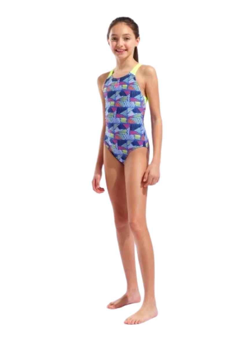 Arena Girl's Candies Swim Pro Back Swimsuit - Multi / Blue / Lime-631251
