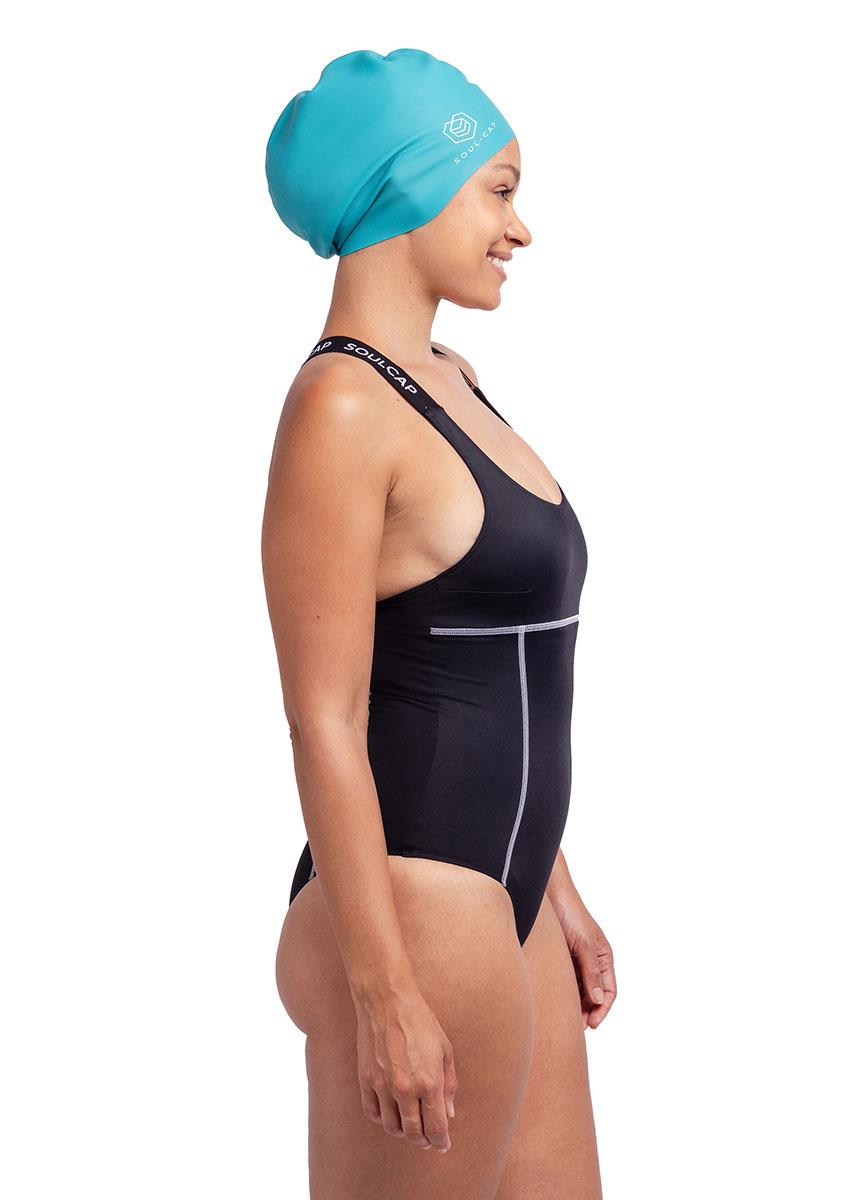 Soul Cap Adult Voluminous Swim Cap Turquoise