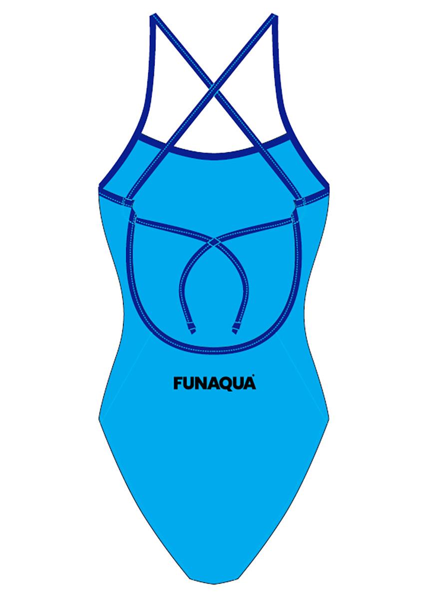 FunAqua Women's Azure Tie Back Swimsuit Light Blue / Royal Blue-632760