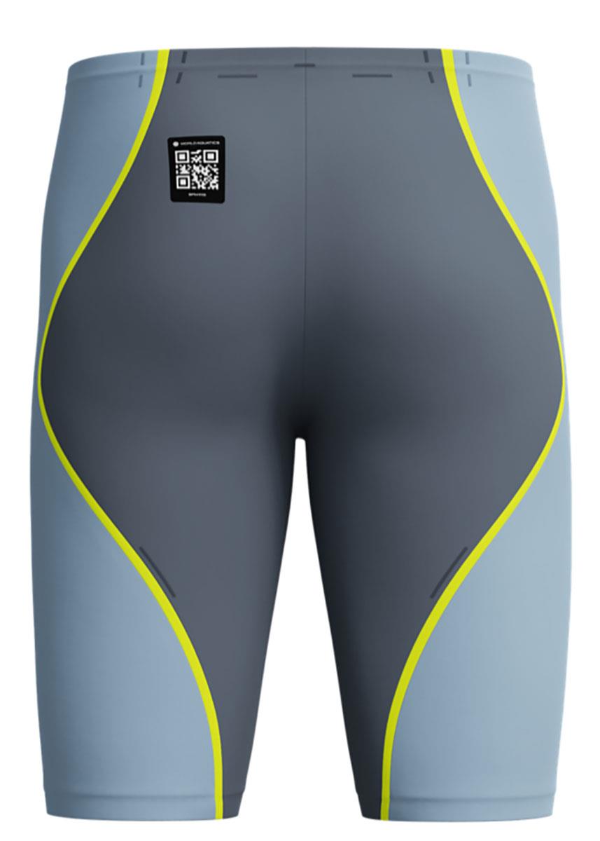 Speedo Fastskin LZR Pure Intent 2.0 High Waisted Jammer - Grey / Blue / Yellow-632706