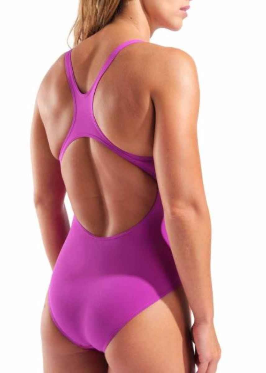 Arena Team Swim Pro Solid Swimsuit - Fuchsia / Green-632979