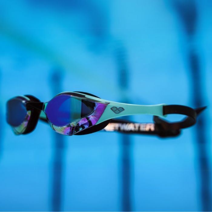 Arena Cobra Edge Swipe Mirror Goggles - Emerald / Peacock / Black - Image 2
