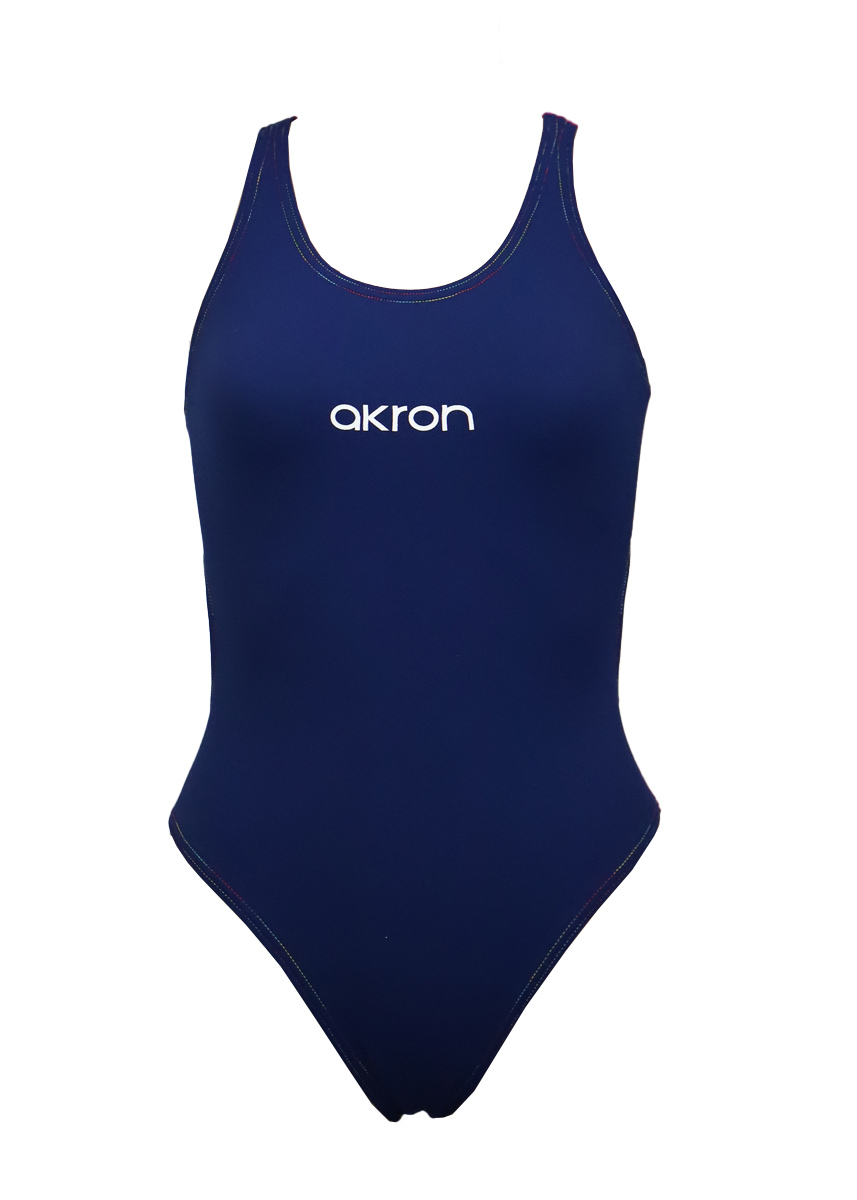 Akron Girls Babbitt Evo Swimsuit - Navy Blue/Deejay Pink - Image 2