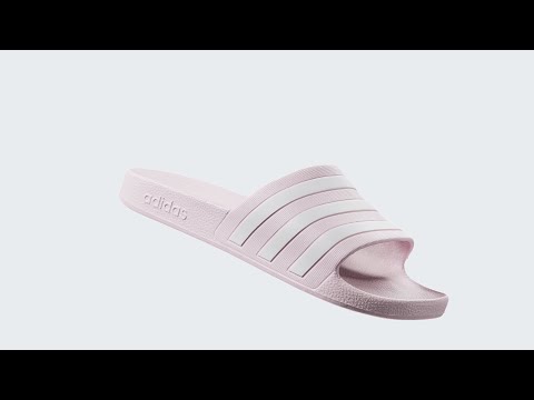 Adidas Womens Adilette Sliders - Pink/White - Image 3