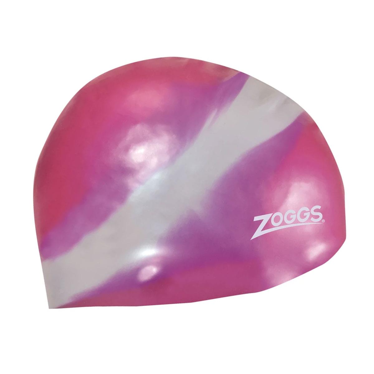 Zoggs Multicoloured Silicone Swim Cap - Pink / Silver-634346
