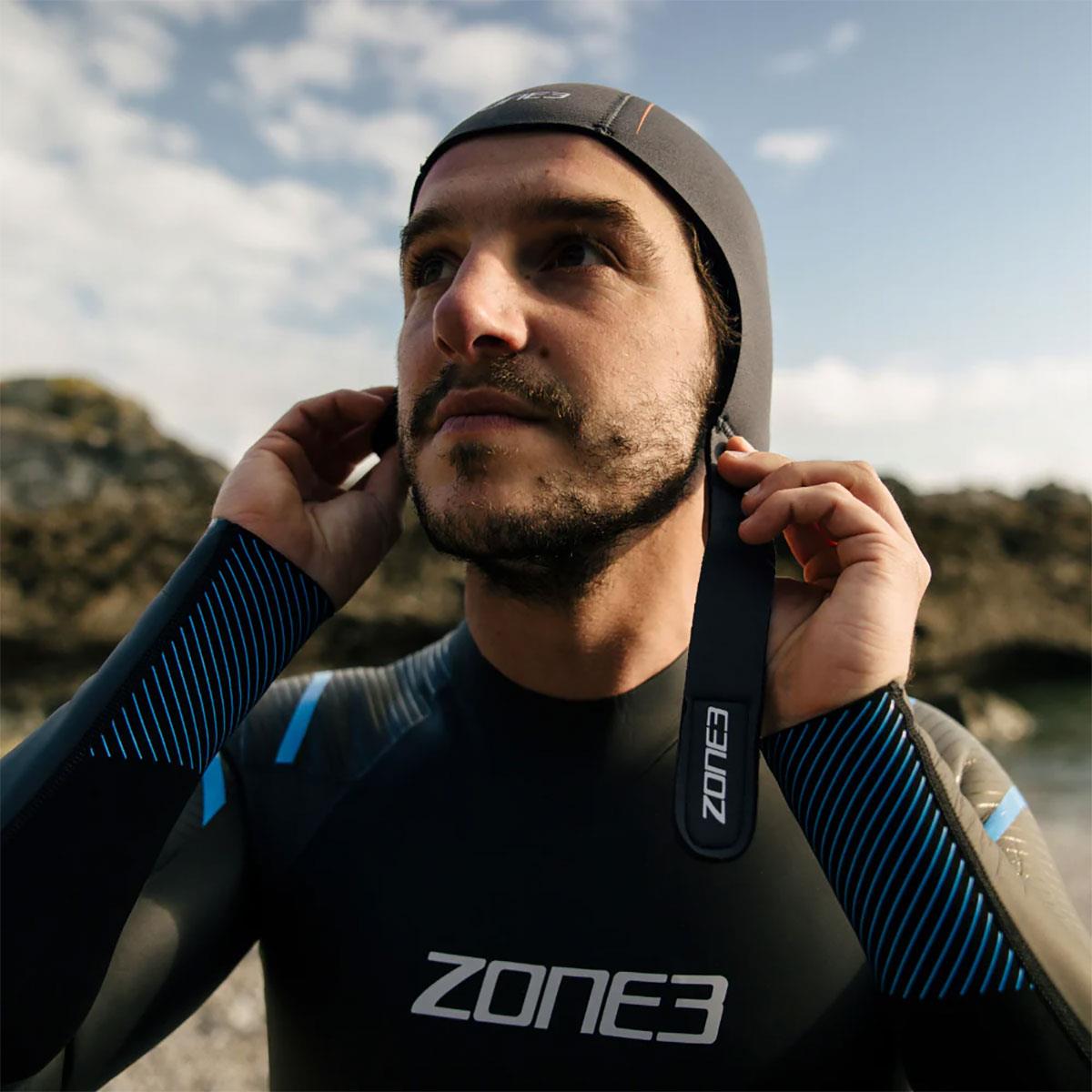 Zone3 Active-Flex Swim Cap - Grey / Orange