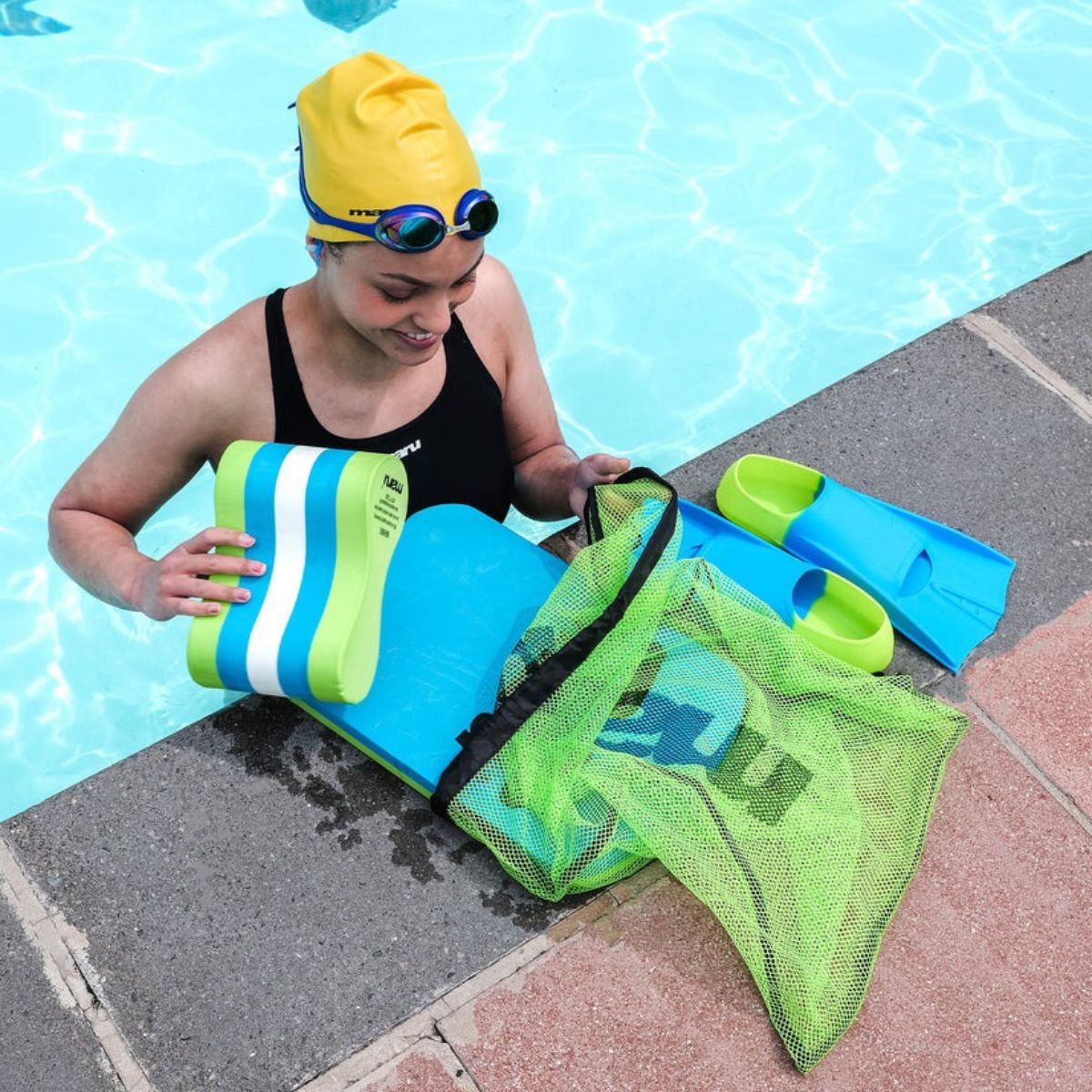 Maru Solid Silicone Swim Caps Yellow - Image 5
