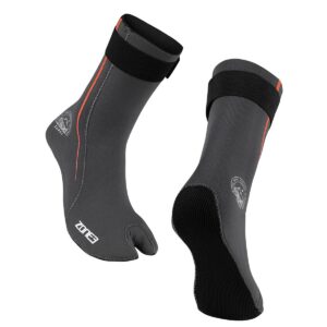 Zone3 Active-Flex Swim Sock - Grey / Orange