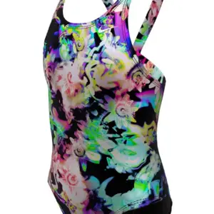 Nike Girls Hydrastrong Multi Print Fastback Swimsuit - Rainbow