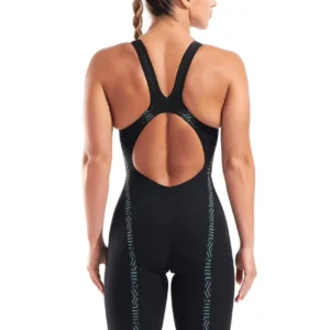 Arena Powerskin Veloce Open Back Kneesuit – Black / Teal