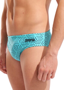 Arena Allover Swimming Briefs - Black / Water Maze