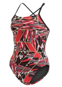 Dolfin Girls Graphlite Vantage Cross Back Swimsuit - Red