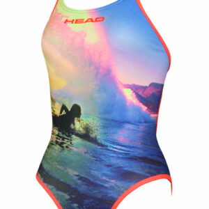HEAD Girls Swim Liquid Last Costume Light Blue / Pink