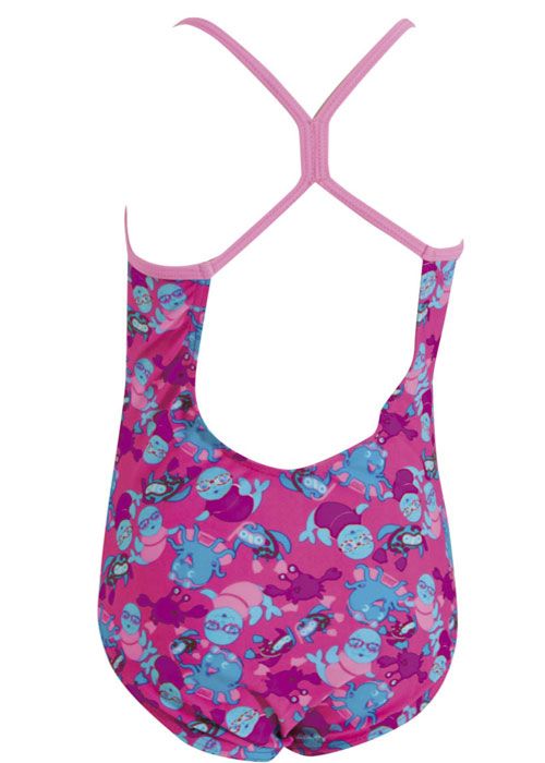 Zoggs Girls Miss Zoggy Flyback Costume Purple/Multi 1-6y - Image 2