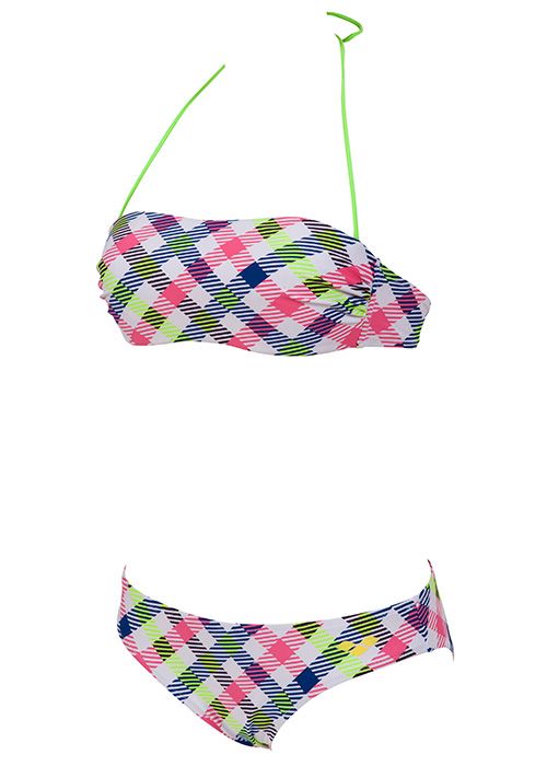 Arena Womens Checks Bandeau Swim Bikini - White / Multi-coloured - Image 4