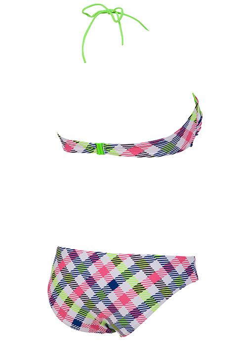 Arena Womens Checks Bandeau Swim Bikini - White / Multi-coloured - Image 5