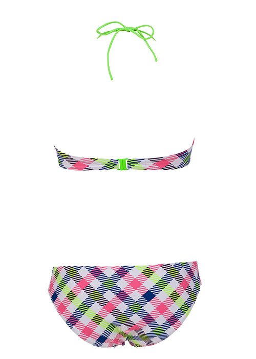 Arena Womens Checks Bandeau Swim Bikini - White / Multi-coloured - Image 3