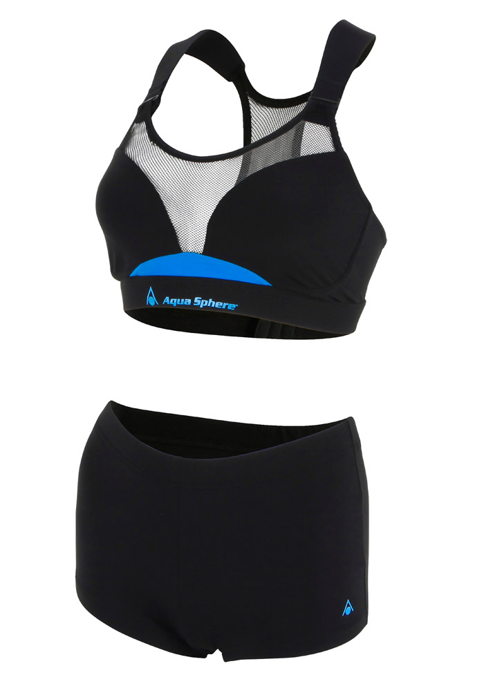 Aquasphere Girls Kobi 2 Piece Swimsuit - Black / Blue - Image 2
