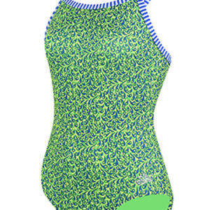 Dolfin Girls Pom Pom Swimsuit - Green / Blue