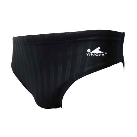Yingfa Boys 9802-1 Streak Sharkskin Swimming Trunks Black - Image 3