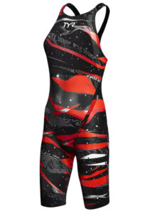 TYR Avictor Omaha Nights Open Back Kneeskin Swimsuit - Black/Red