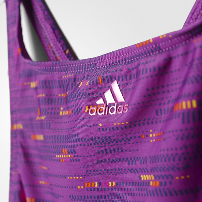 Adidas Girls Graphic Swimsuit - Shock Purple - Image 4