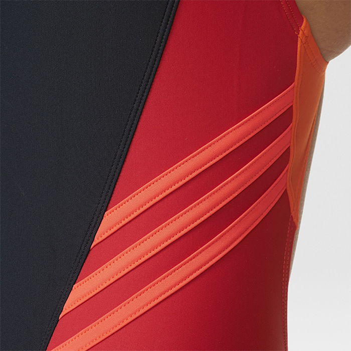 Adidas Girls Colorblock Swimsuit - Black / Ray Red - Image 10