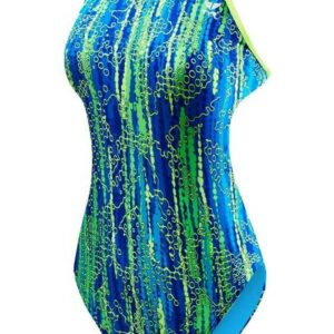 TYR Girl's Hiromi Sport Cut Out Fit Durafast One - Blue / Green