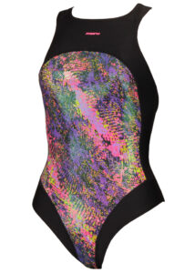 Maru Womens Snake Sparkle Swimsuit - Pink / Green