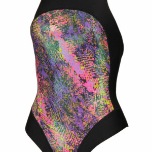 Maru Womens Snake Sparkle Swimsuit - Pink / Green