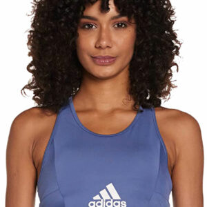Adidas Women's Aeroready Designed 2 Move Logo Padded Sports Bra Top - Violet