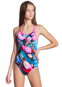 Mad Wave Girl's Roller Swimsuit - Azure