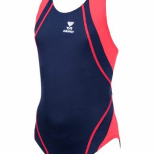 TYR Girls Titan Splice Maxback Navy Red