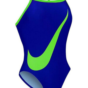 Nike Girl's Big Swoosh Swimsuit - Blue