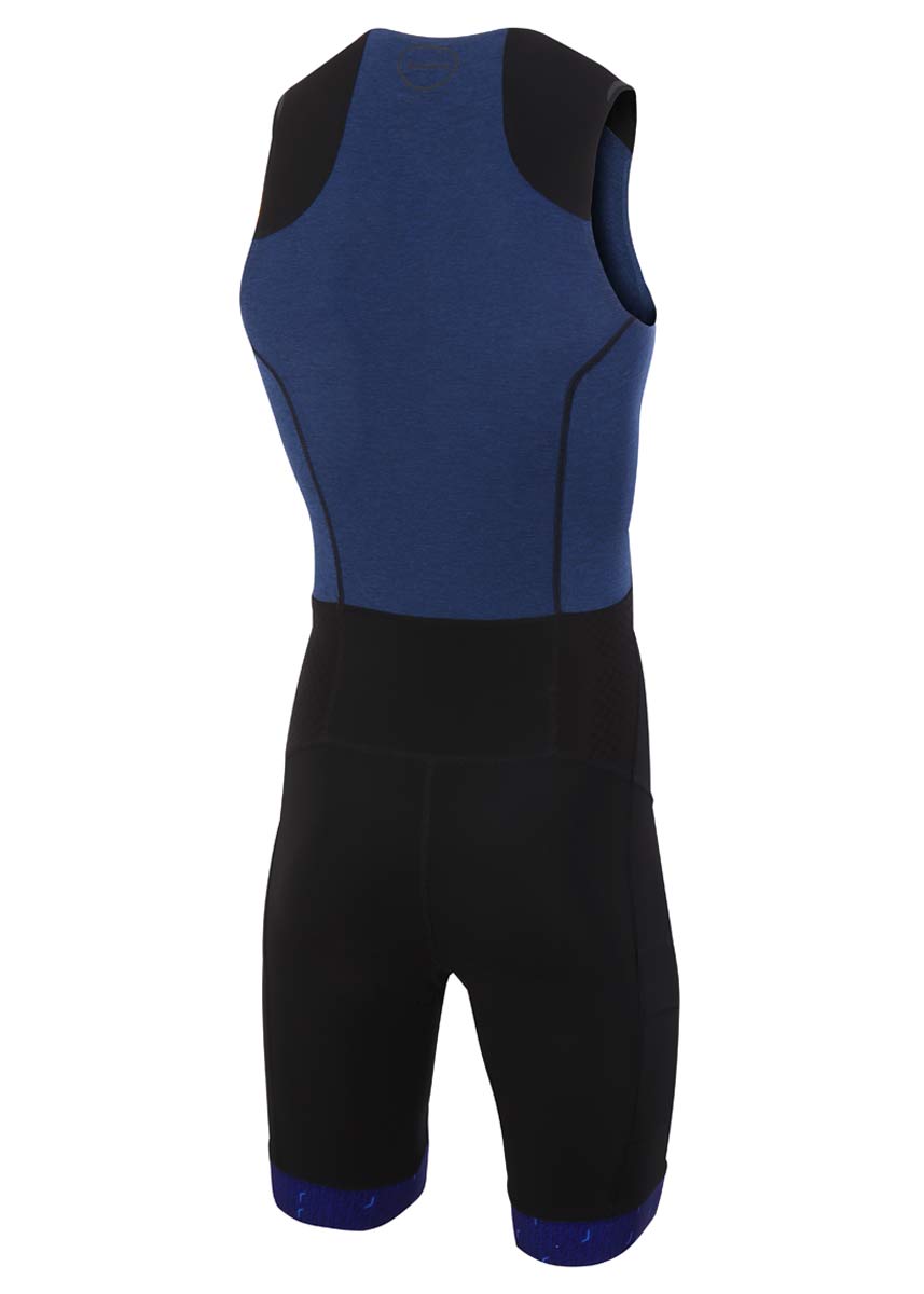 Zone3 Men's Performance Culture Sleeveless Tri suit - Marl Navy / Black / Grey - Image 2