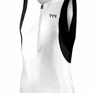 TYR Male Competitor Collection Singlet White/Black
