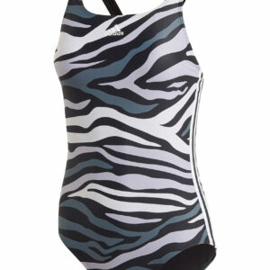 Adidas Girls SH3.RO Wild 3-Stripes Swimsuit - Black
