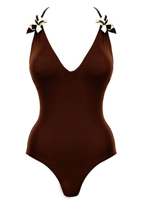 Melie & Madeleine Romantic Sveva Swimsuit - Brown