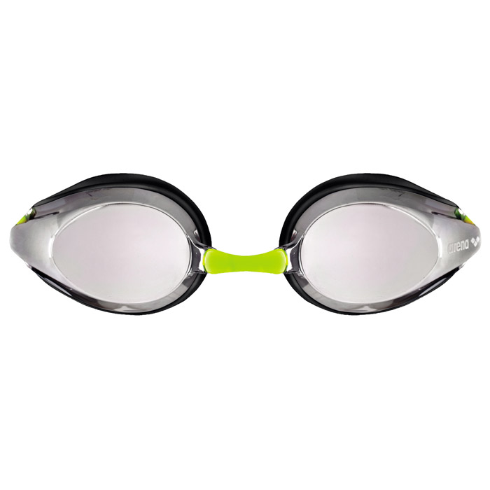 Arena Tracks Junior Mirrored Goggles - Silver / Black / Fluo Yellow - Image 2